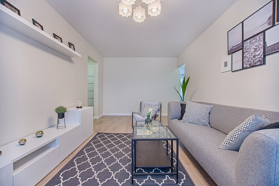 Nowoczesny salon w jasnej, minimalistycznej odsłonie.
